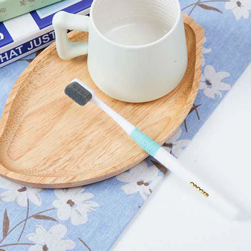 Cepillo de dientes de cerdas súper densas fibra de carbón de bambú Ultrasoft Cuidado Oral suave para encías sensibles embarazadas con estuche de viaje