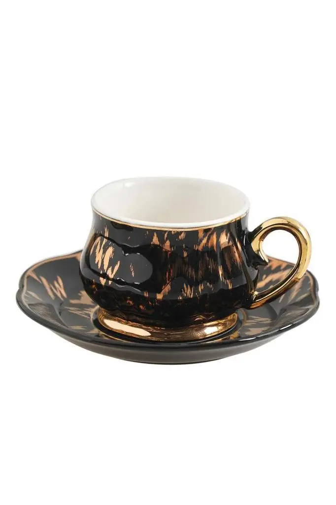 DOLBOVI Acar Angle 6'lı Gold Gilded Black coffee cup Pad 9476 mug кружка coffee cup cup