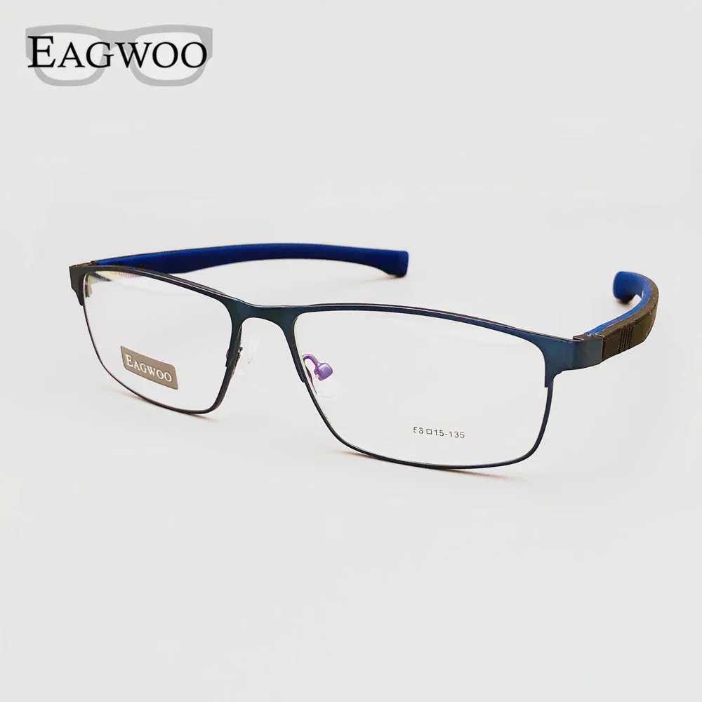 Gafas deportivas magnéticas para hombre, lentes de Metal con borde completo, montura óptica, gafas graduadas para miopía, patillas extensibles