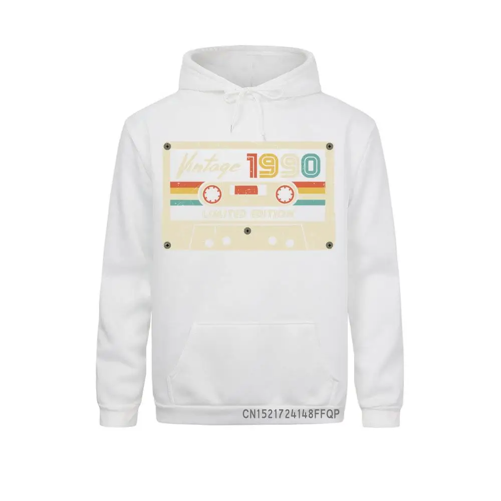 Classic Vintage Made In 1990 Pullover Men 30th Birthday Gift Retro Cassette Hoodie Hooded Sweats Anniversary For Husband