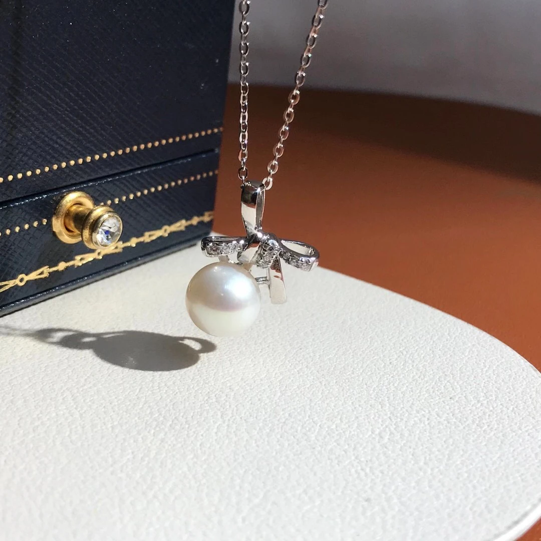 

Bow Knot Style 925 Sterling Silver Pendant Base Settings Mountings Findings Parts for Pearl Crystal Jade Agate Beads Stones