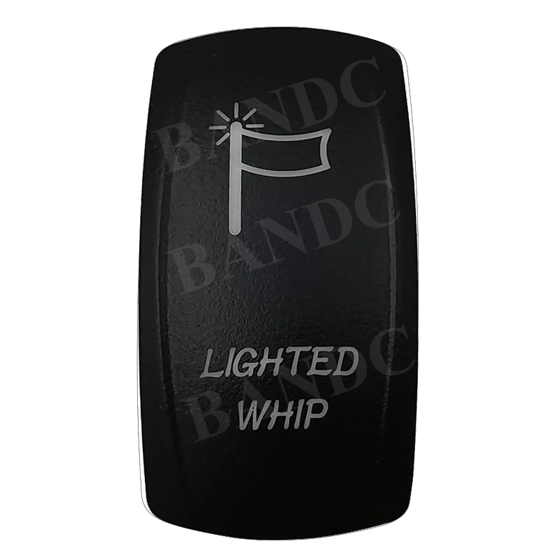 Cover Cap Only! LIGHTED WHIP Laser Etched Rocker Switch Backlit Cover Cap for Marine Boat Auto Vehicle Switch,Car Accessories