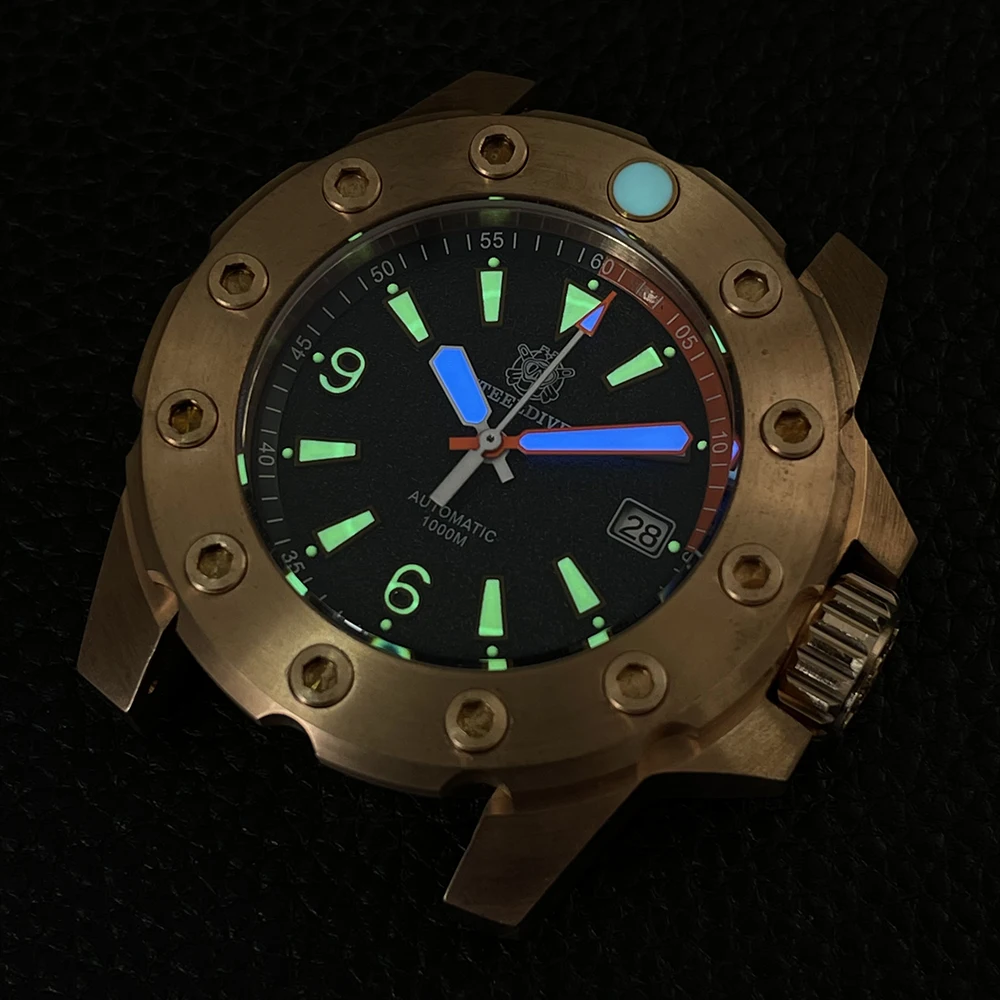 STEELDIVE Mens Diver Watches Bronze Military Men Automatic Watch 1000M Waterproof Mechanical Wristwatch Luminous Sapphire NH35