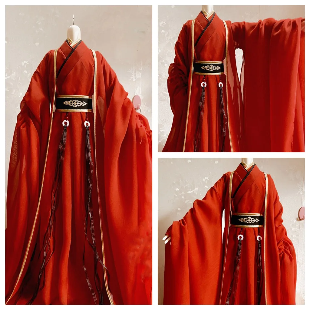 1/4 1/3 Scale BJD Clothes Accessories Ancient Costume Chinese Red Hanfu Samurai Dress For BJD/SD MSD SSDF 80cm Strong Uncle A807