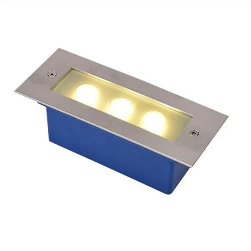 Luz LED de paso para cubierta, lámpara subterránea de 3x2W, empotrada, para escaleras, suelo, jardín, paisaje, pared, iluminación exterior