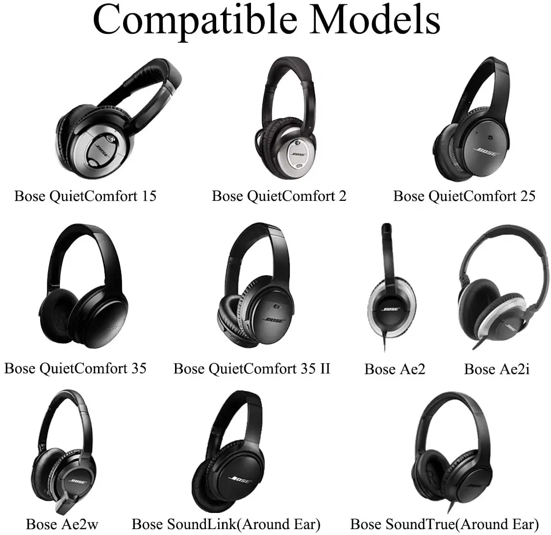 Almohadillas para auriculares Bose SoundLink Around-Ear 2. Completamente con Scrims de colores y formas correctos con letras 'L y R'