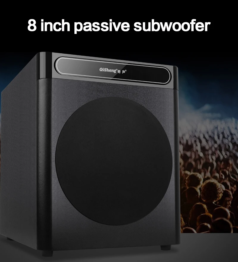 

KYYSLB 150W 4-16ohm QS-9 8 Inch Home Passive Theater Wooden Subwoofer Audio High Power Overweight Amplifier Subwoofer