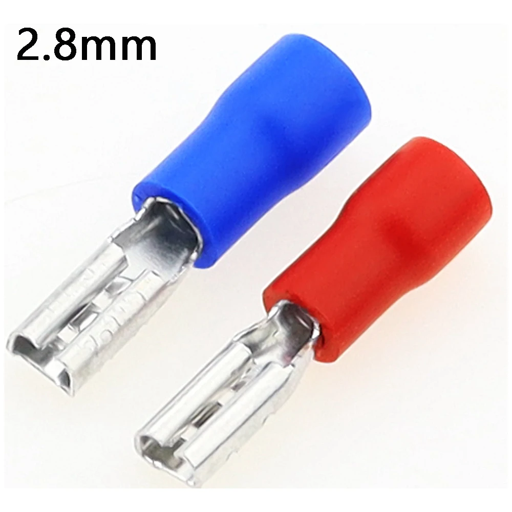 50Pcs 2.8mm 4.8mm 6.3mm Insulated Seal Spade Wire Connector Female Crimping Terminals Electrical Crimp Terminal Set