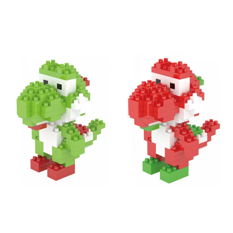 Funny micro diamond building block nintendoes game image Plumber super mari bros Yoshi dinosaur assemble nanoBRICK toys for kids