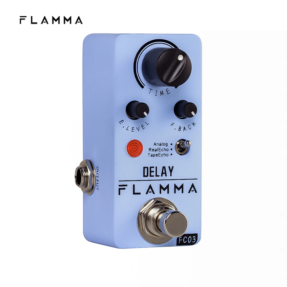 FLAMMA-FC03 Guitarra Delay Pedal, Digital, Delay Efeitos, 3 Modos, Analógico, Real Echo, Tape Echo