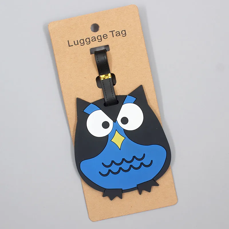 Travel Accessories Cute Owl Animals Luggage Tag Silica Gel Suitcase ID Addres Holder Baggage Boarding Tag Portable Label