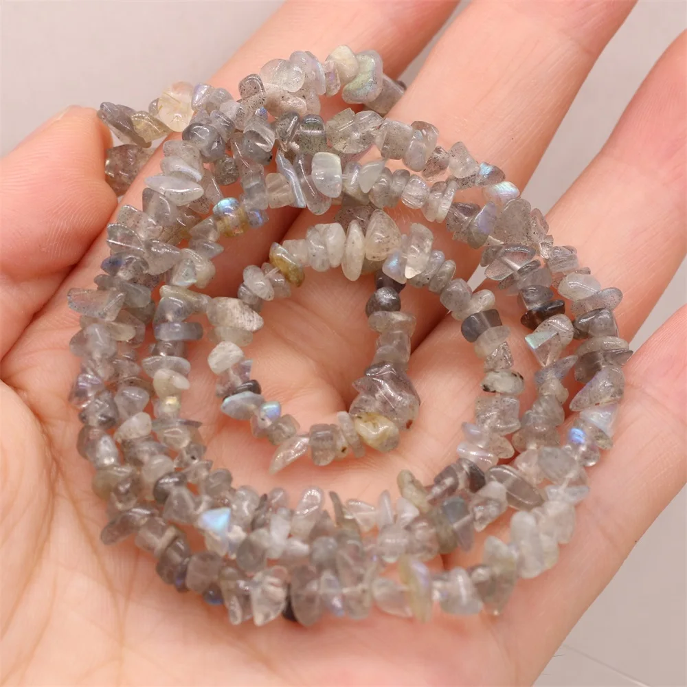 Natural Labradorite Chips Nugget Stone Beads Irregular Semi-precious Gravel Beads for Women DIY Jewelry Making Bracelet Necklace