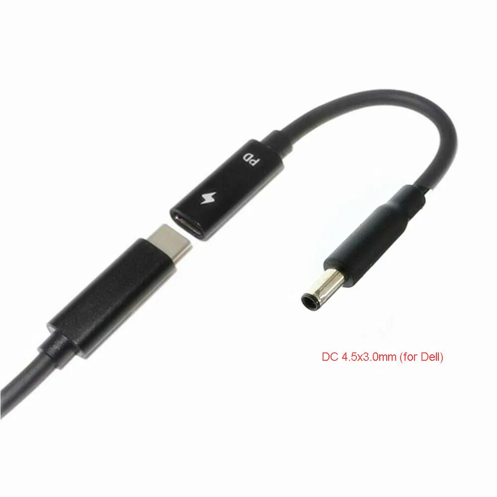 Laptop Cáp Sạc Nhanh PD Nữ USB-C Loại C DC 4.5X3.0X0.6 Mm Cho DELL 65W XPS L321X, XPS L322X P29G Series