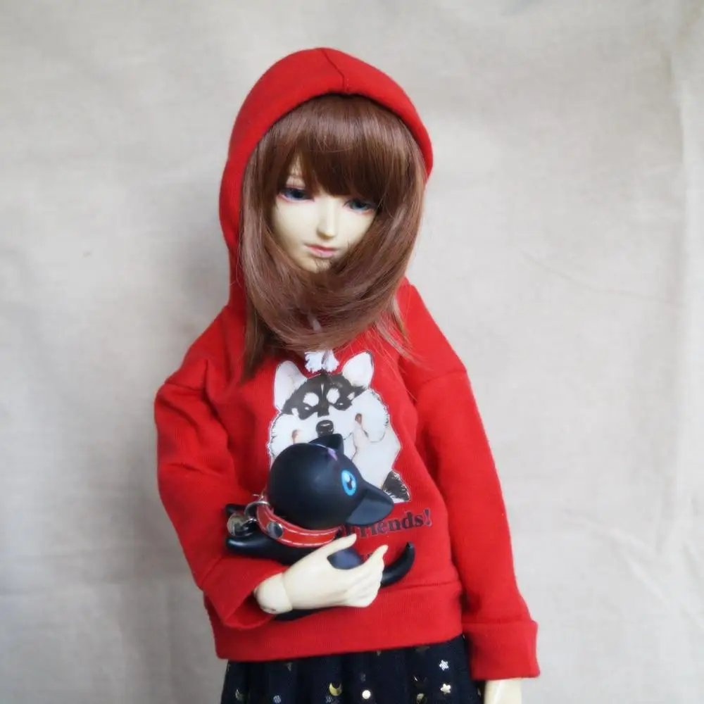 

BJD Red Hoody Outfits Top Sports Clothing Casual For 1/4 1/3 SD17 70cm 17" 24" Tall BJD doll MSD SD DK DZ AOD DD Doll HEDUOEP