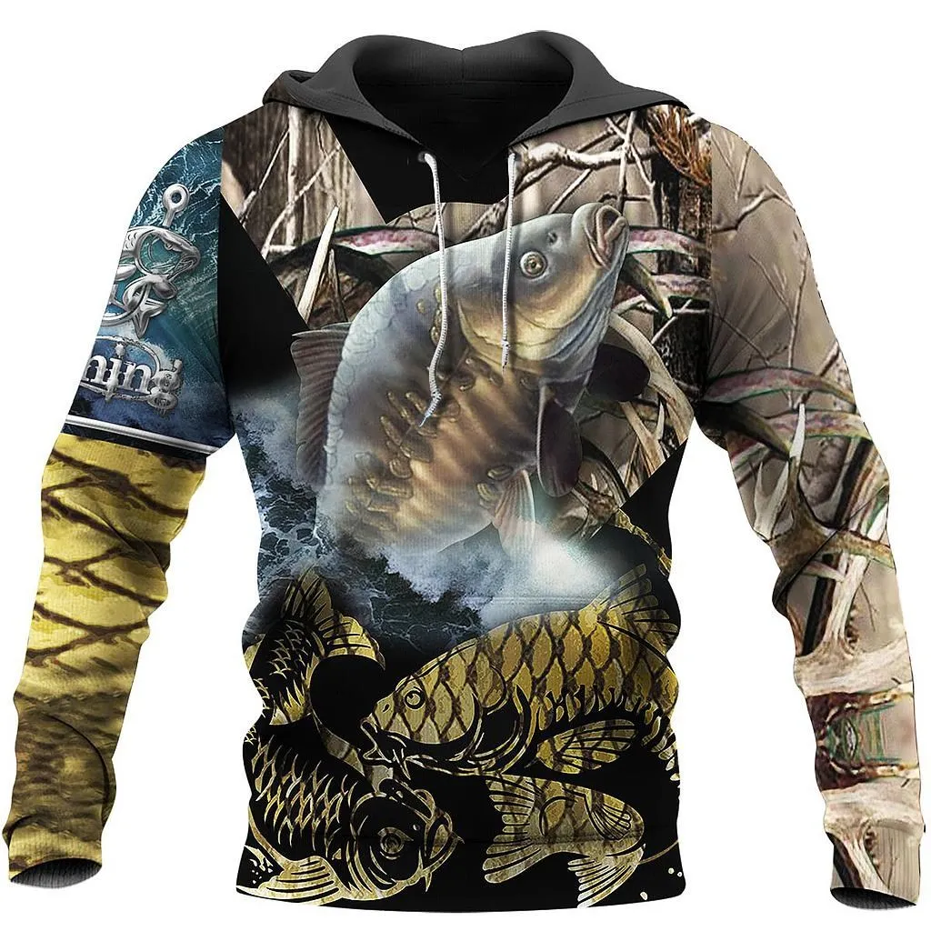 Carp Fishing 3D All Over Printed Hoodie Men And Women Fashion Casual Sweatshirt