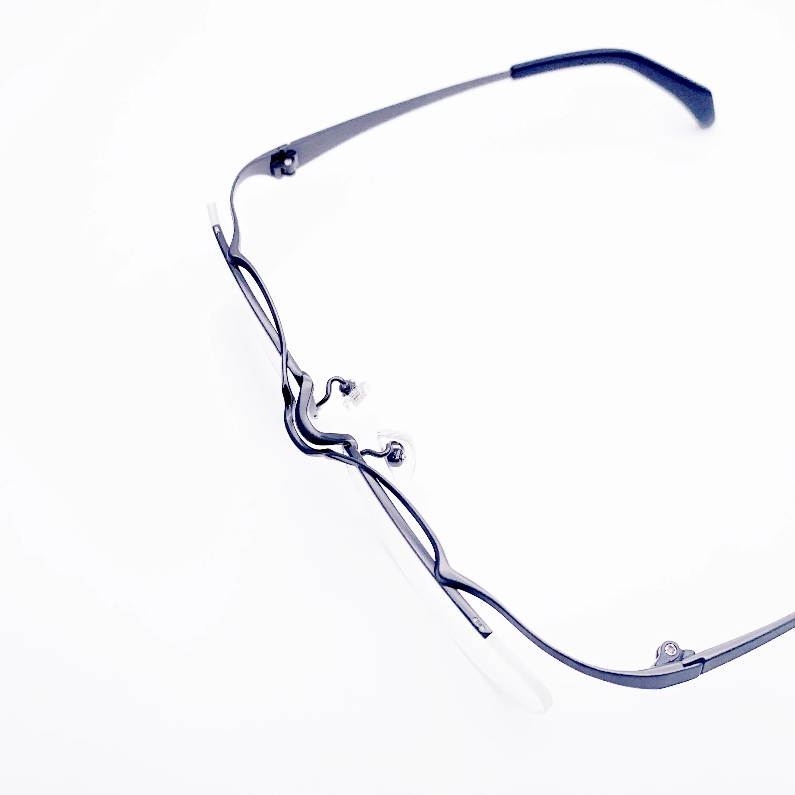 Belight Optical Japan Sharp Design Business Titanium Half Rimless Frame uomo occhiali da vista occhiali HM2261 MF1213