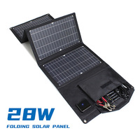 28w Foldable Solar Panel 18v Black Portable Solar Charger Outdoor Quick Charge Solar Panels for smartphone power bank