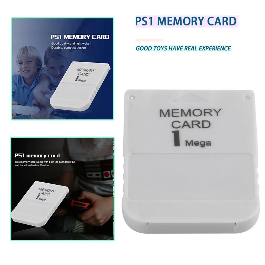PS1 Memory Card 1 Mega Memory Card For PlayStation 1 One PS1 PSX Game Useful Practical Affordable White 1M 1MB