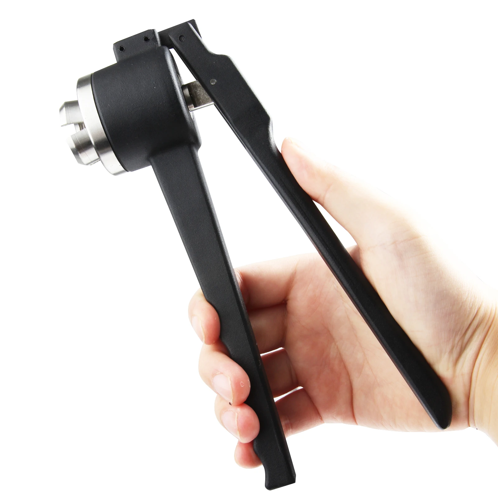 Ręczna zaciskarka do fiolk ze stali nierdzewnej do zaciskania zakrętek typu flip-off 20 mm do aluminium i plastiku.