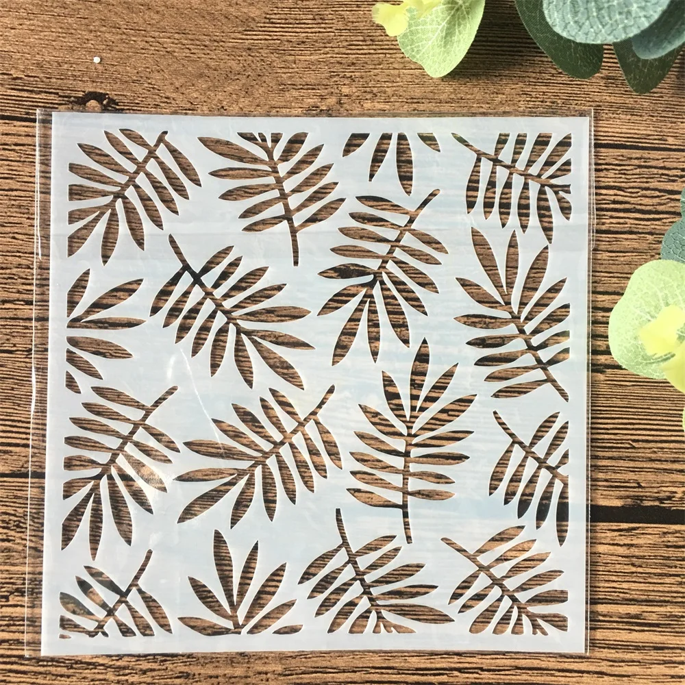 13*13cm liście DIY Craft nakładanie warstw szablony malowanie ścian Scrapbooking tłoczenie tłoczenie Album dekoracyjny szablon