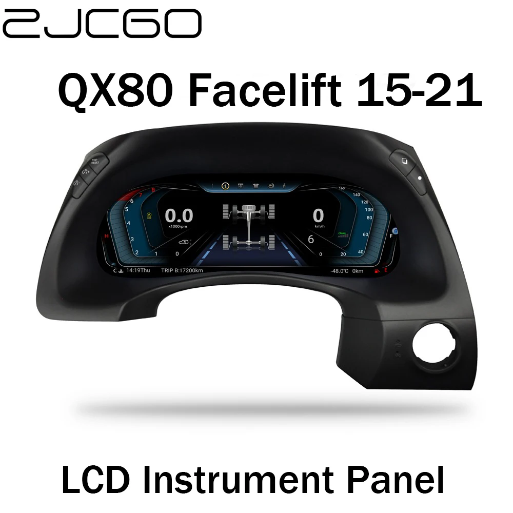 

ZJCGO Auto Accessories 12.3 LCD Instrument Dash Panel Board Meter Screen for Infiniti QX80 Facelif Y62 2015~2022 Linux OS System