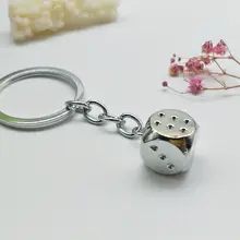 Metal Dice Keychain with Guitar and Soccer #3