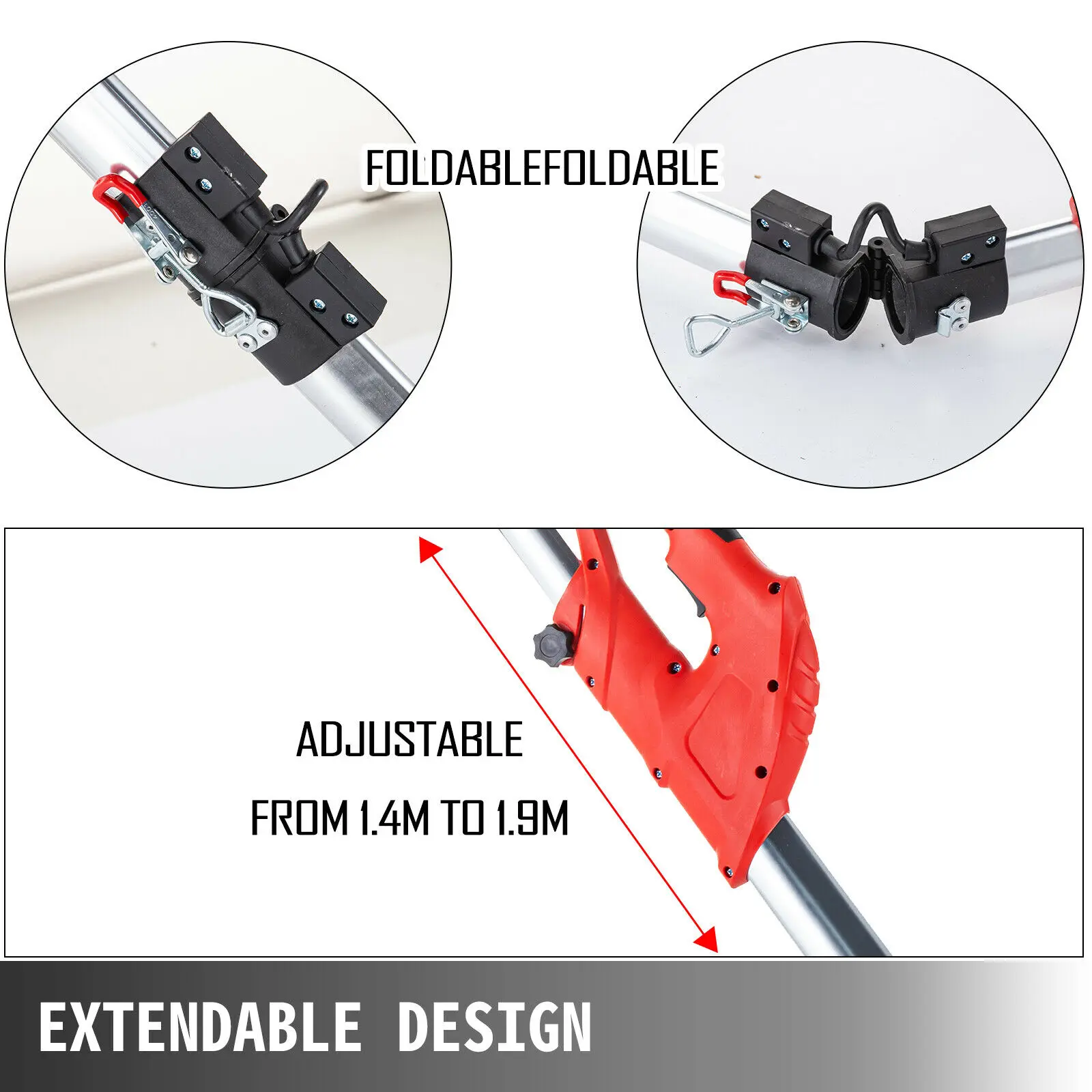 Listrik Drywall Sander 750W Foldable Dinding Sander LED Strip Light Disc Sander