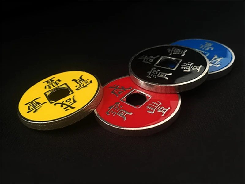 4 Pcs/ Set Chinese Coin (Xianfeng, Half Dollar Size, 4 Colors) Magic Tricks Mental Ancient Coins Magic Props Accessories