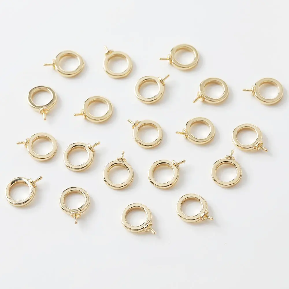 6PCS 10mm 14k Gold Plated Pearl Bottom Bracket for Jewelry Findings Making Pendant Diy Supplies Handmade brass Accessories