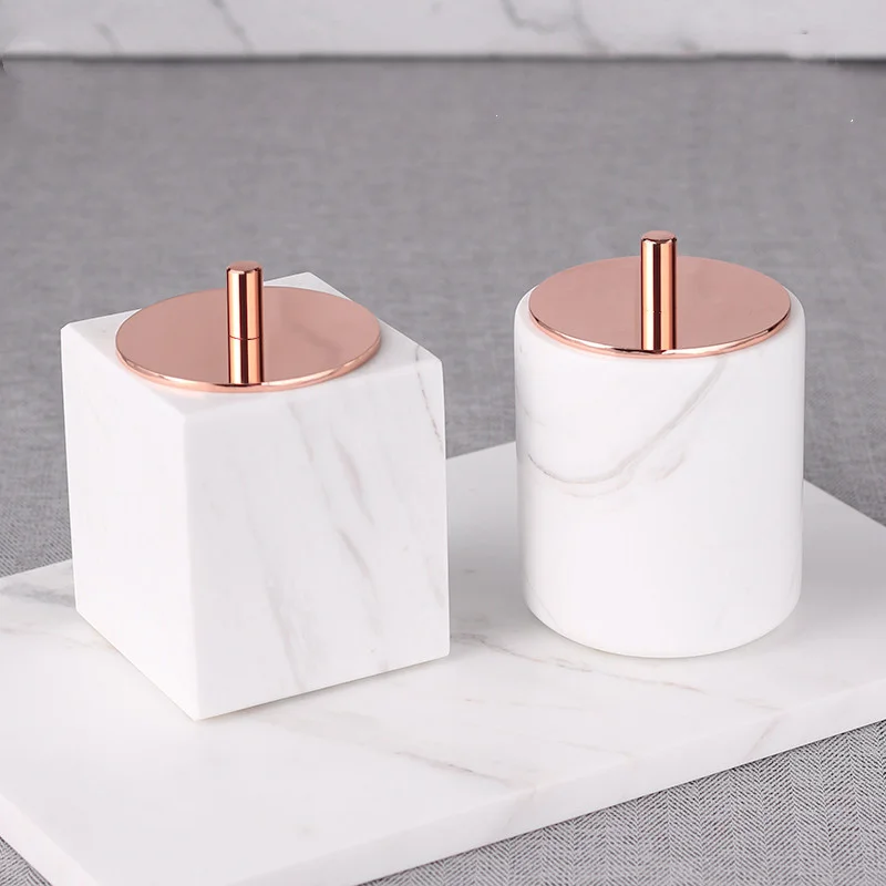 

Marble Toothpick Floss Box With Lid Swab Storage Tank Living Room Desktop Home Furnishings Birthday Presents Wedding Gifts