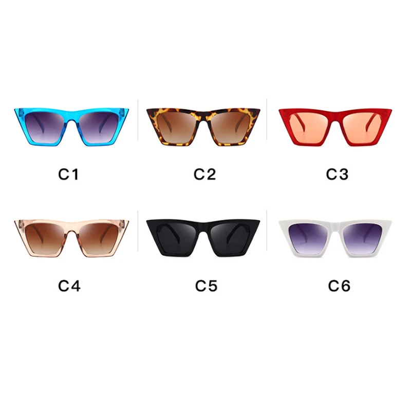 Fashion Sunglasses Woman Square Cat Eye Design Luxury Sunglasses Female Cool Vintage Black Oculos De Sol Feminino