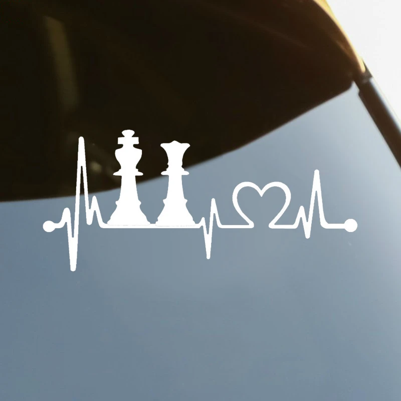 

King Queen Chess Set Die-Cut Vinyl Decal Car Sticker Waterproof Auto Decors on Car Body Bumper Rear Window Laptop #S60186