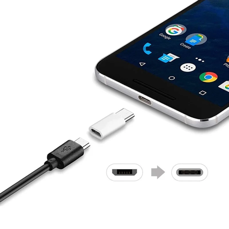 2 Buah Micro USB Female Ke Tipe C Male Adapter untuk Xiaomi Mi 8 Redmi Note 7 Huawei P20 Lite Oneplus 6 Samsung S8 Plus S9 Note 9