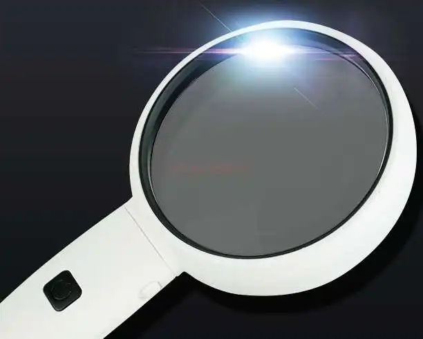 Hand-held magnifying glass with led light optical clear magnifying mirror stamp calligraphy and painting identification portable