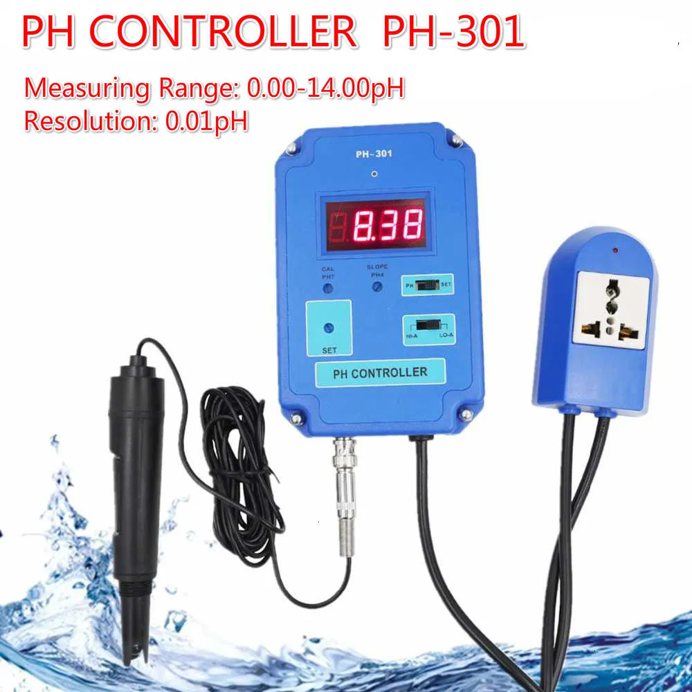 Digital pH Controller Meter Tester Water Quality Tester 0.00~14.00pH Range with Optional HI/LO Action 40% off