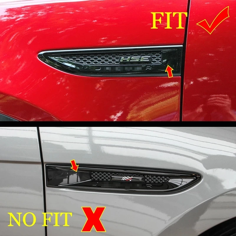 ABS Black For Jaguar E-PACE 2018 2019 2020 accessories Fender Side Air Vent Outlet Cover Trim Sticker Car Styling