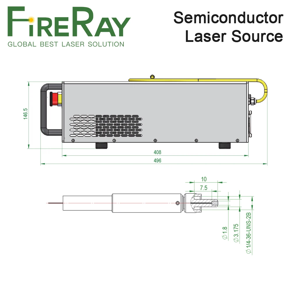 FireRay RECI Air cooled Direct Semiconductor Laser Source 100W 300W 600W for Plastic Welding Tin Welding Metal Sheet Welding