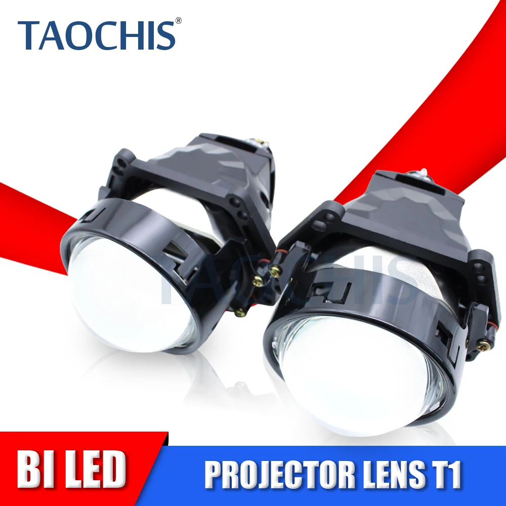 TAOCHIS 3.0 Inch 6000k T1 Bi LED Projector Lens with Lens Shroud Combination for Toyota Land Cruiser Prado 120 CarLight Upgrade