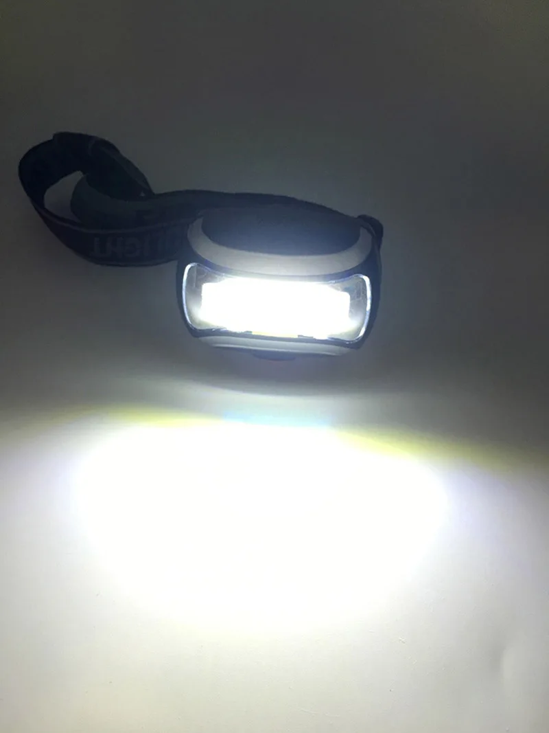 T20 Dropshipping LED Headlamp COB LED Headlight Mini Plastic Lamp Flashlight use 3*AAA Torch For Camping Fishing Fishing Camping