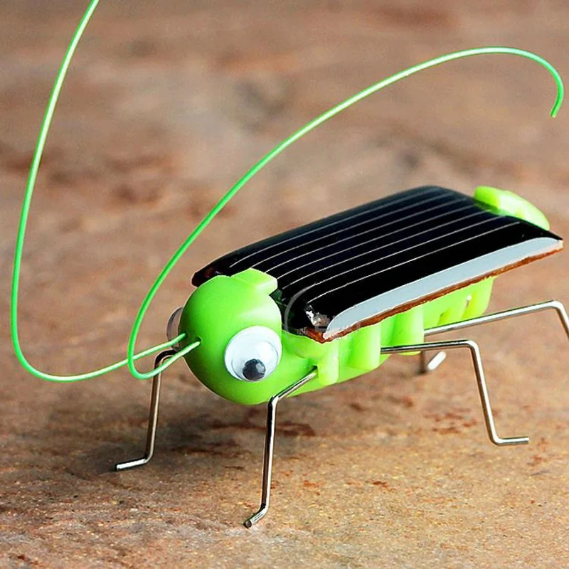 New 1 PCS Children Baby Solar Power Energy Insect Grasshopper Cricket Kids Toy Gift Solar Novelty Funny Toys