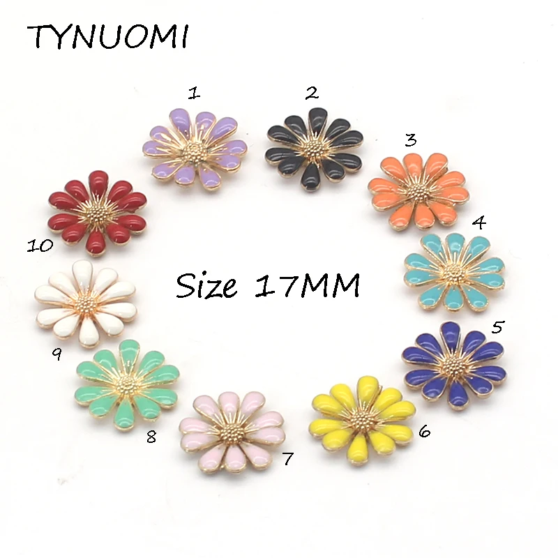 TYNUOMI 10 pz/lotto 17mm bottoni piatti in lega decorazione di nozze fai da te abbigliamento nero Scrapbooking artigianato accessori