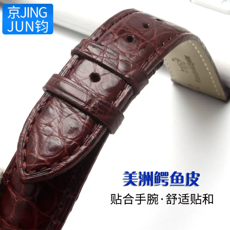 18 مللي متر 19 مللي متر 20 مللي متر 21 مللي متر 22 مللي متر جلد التمساح حزام الساعات استبدال ل فاشيرون-كونستانتين وباتريموني VC الأسود براون التمساح حزام