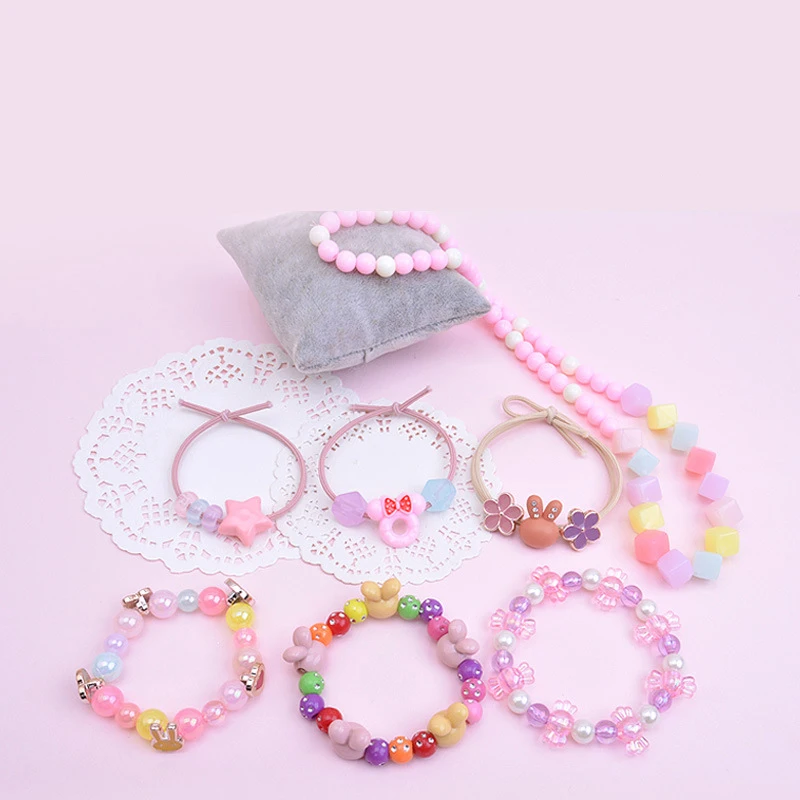 Kit para fazer pulseiras grânulos brinquedos para crianças diy 24 grade artesanal fazer quebra-cabeças contas para meninas kit meninas brinquedos