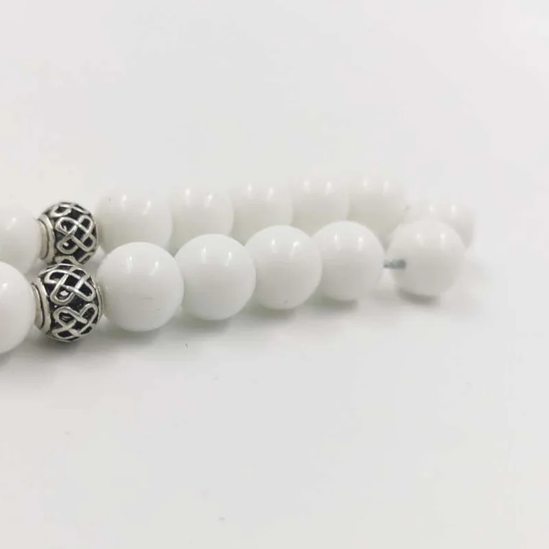 New Tasbih White ceramic Muslim Rosary prayer beads 33 beads Bracelet islamic pendant Misbaha arabic fashion jewelry Accessories