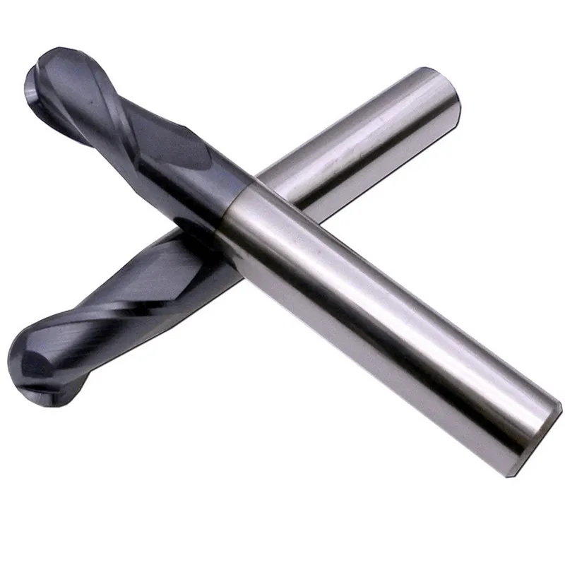Milling Cutter HRC 50° 2 Flutes Ball Nose End Mill Tungsten Carbide Steel Milling Tools R0.5mm - R10.0mm Cutting Router SANAI
