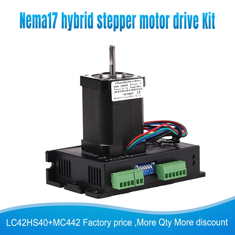 Lichuan 42mm 0.3N.M Nema17 Stepper Motor 42 motor step motor LC42HS40+ MC442 microstep drive kit 1.2A  4-lead for 3D printer