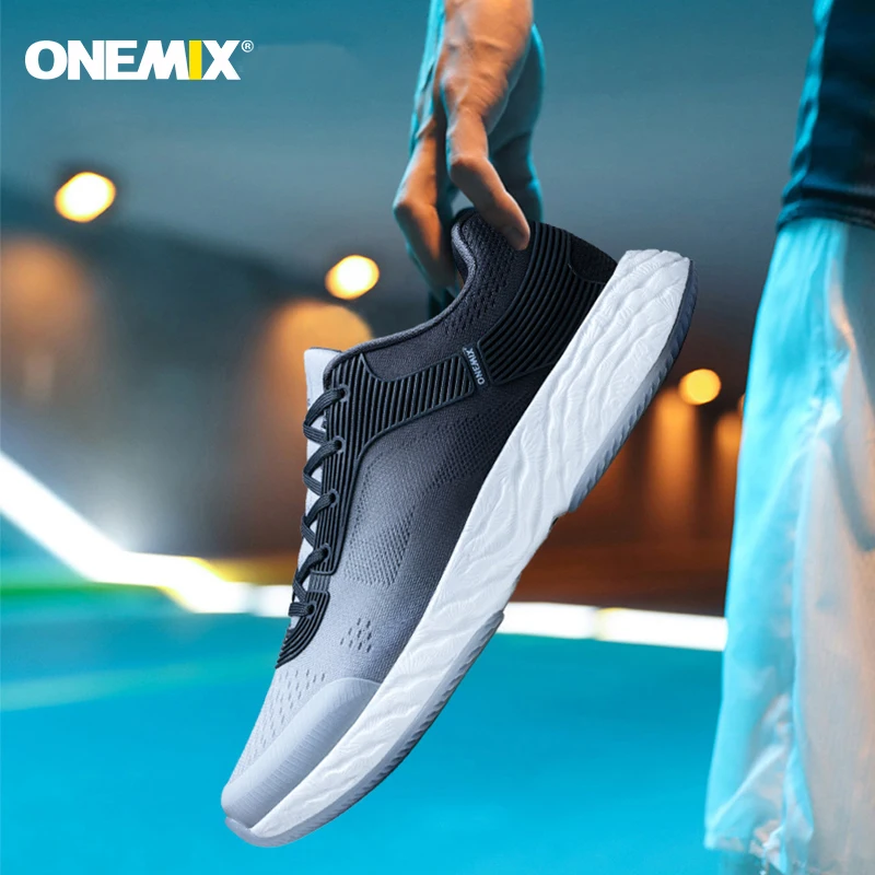 Onemix męskie buty do biegania dla kobiet siatkowa poduszka oddychająca projektant Zapatillas Trail obuwie sportowe lekkie buty do chodzenia na