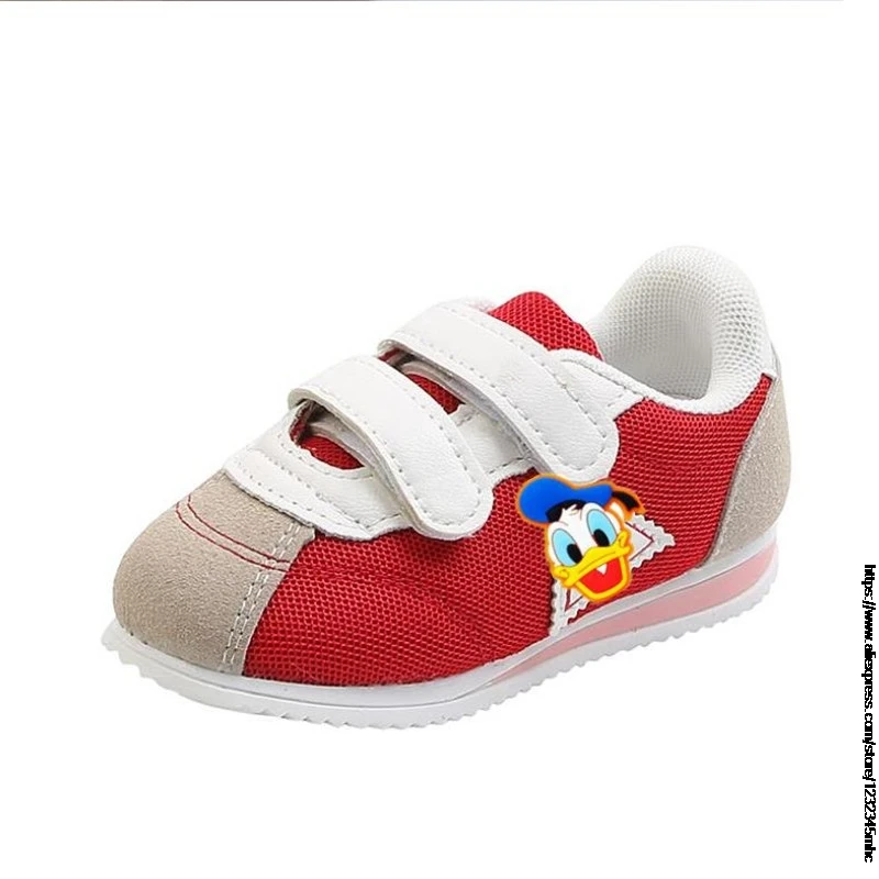 Kids Shoes Anti-slip Soft Rubber Mickey Minnie Sneakers Casual Flat Sneakers Children Girls Boys Sports Duck Shoes