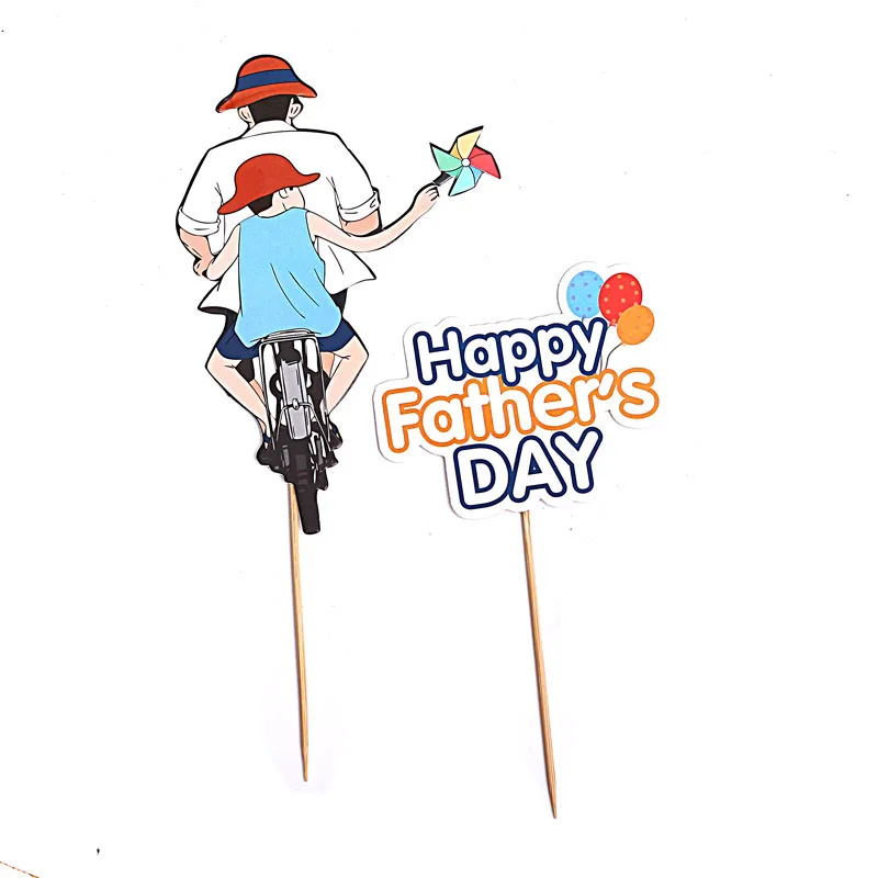 1 set 2020 Card Character shape Father Day Cake Topper Mother\'s Day Birthday cake gift decoration thanksgiving Baking decoration