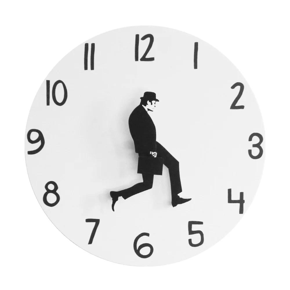 British Comedy Inspired Ministry Of Silly Walk Wall Clock Comedian Home Decor Novelty Wall Watch Funny Walking Silent Mute Clock